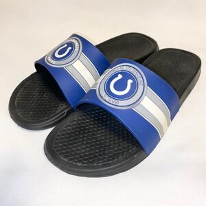 Indianapolis Colts NFL Logo Slide Sandals Flip Flops M 9-10 Blue Black
